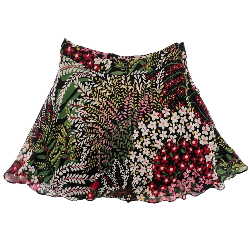 Urban Outfitters Whimsigoth Floral Multicolored Chiffon Flowy Skirt‎ Size M